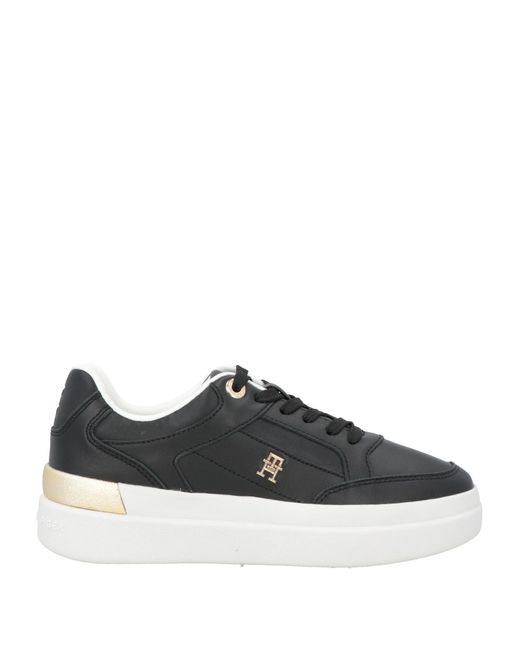 Tommy Hilfiger Black Sneakers Leather, Textile Fibers