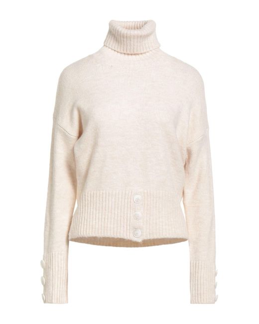 hinnominate White Ivory Turtleneck Acrylic, Polyamide, Polyester, Viscose, Wool