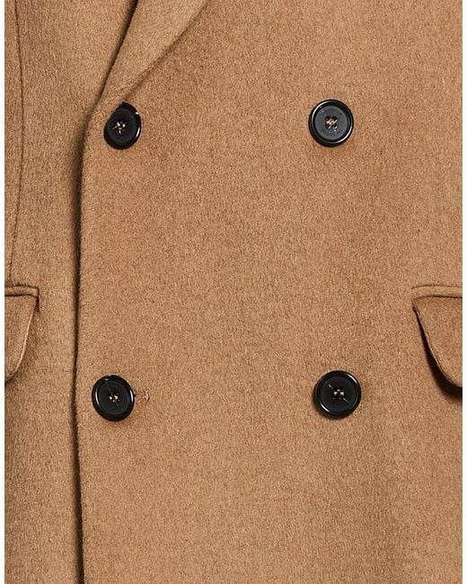 Saucony Brown Camel Coat Wool, Polyester for men