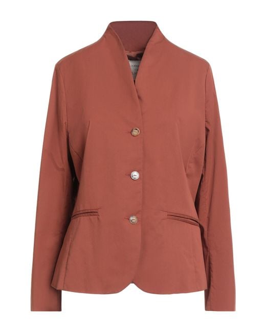 ALESSIA SANTI Brown Blazer Cotton, Polyamide, Elastane