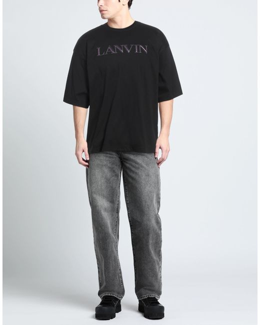 Lanvin Black T-Shirt Cotton, Polyamide for men