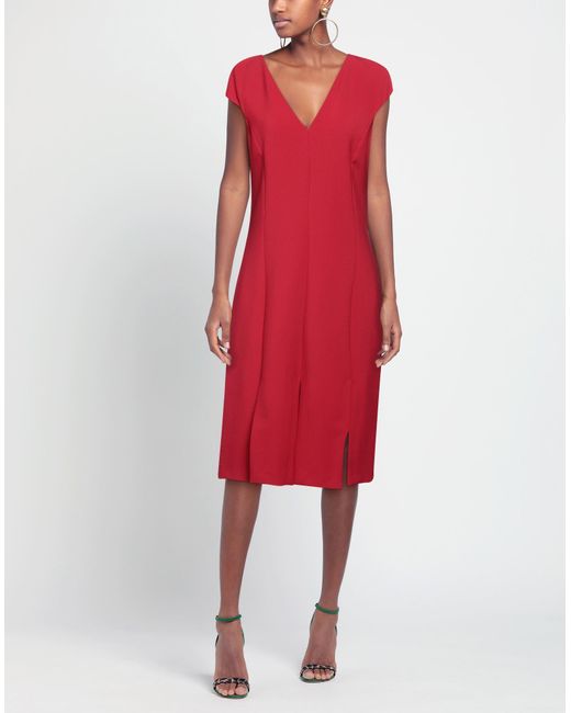 SIMONA CORSELLINI Red Midi Dress