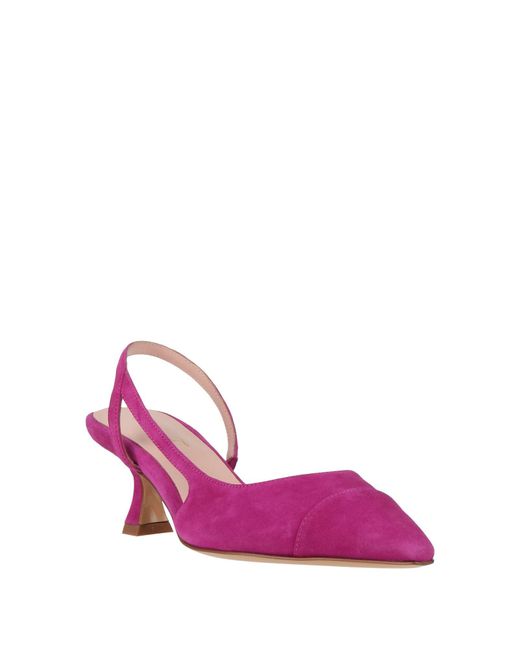 Anna F. Pink Fuchsia Pumps Leather