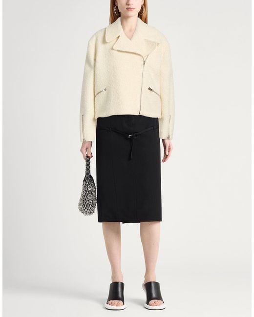 DES_PHEMMES Natural Ivory Jacket Virgin Wool, Cotton, Viscose, Polyamide