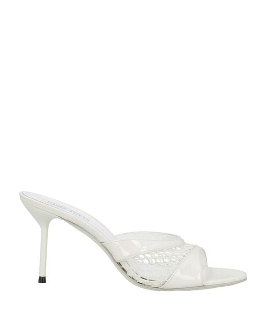 Paris Texas White Sandals Leather, Textile Fibers