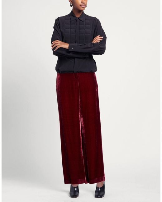 HANAMI D'OR Red Burgundy Pants Viscose, Silk