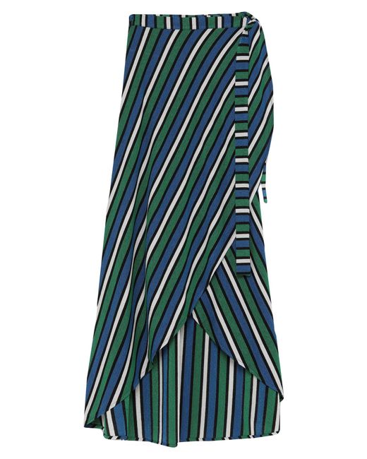 Mc2 Saint Barth Green Midi Skirt Viscose, Polyester, Polyamide, Elastane