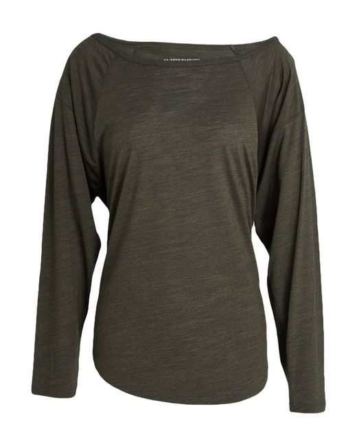 Majestic Filatures Green Military T-Shirt Lyocell, Virgin Wool