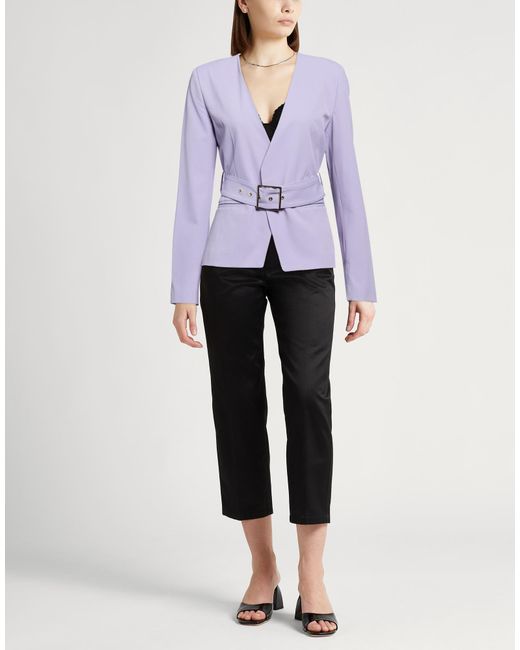 Liu Jo Purple Lilac Blazer Polyester, Elastane