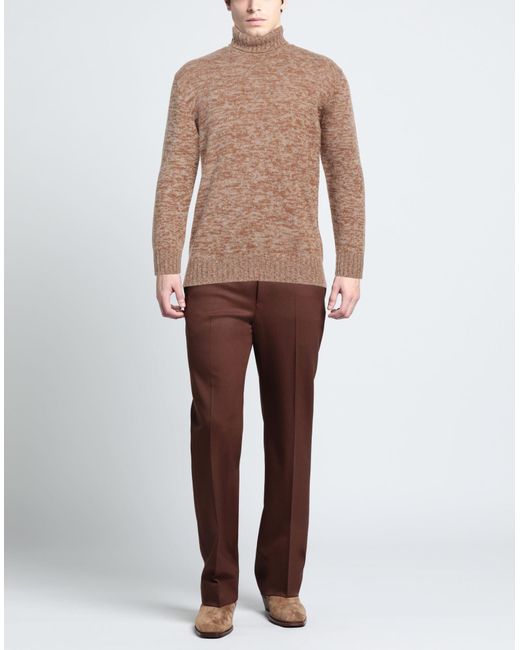 Ballantyne Brown Camel Turtleneck Wool, Cashmere for men