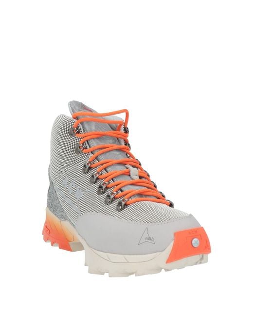 Roa Gray Ankle Boots Leather, Textile Fibers for men