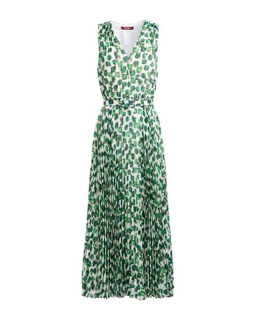 Max Mara Green Maxi Dress Polyester