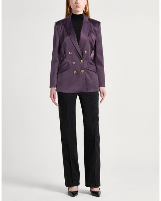 Elisabetta Franchi Purple Blazer Polyester, Polyamide, Elastane