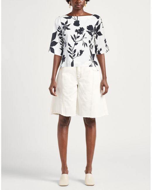Alpha Studio White Top Cotton, Elastane