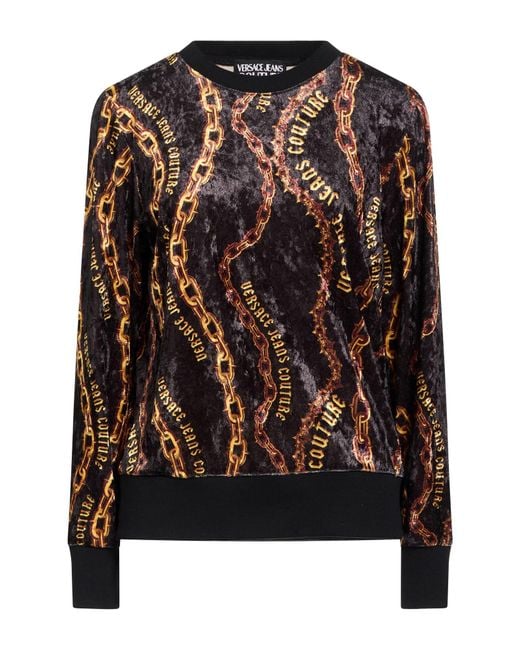 Versace Jeans Couture Black Sweatshirt Polyester, Elastane