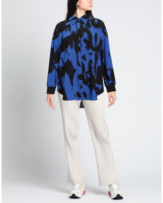 McQueen Blue Shirt Silk, Cotton, Polyamide, Elastane