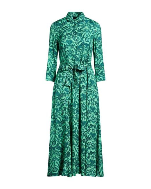 Pinko Green Midi Dress Viscose