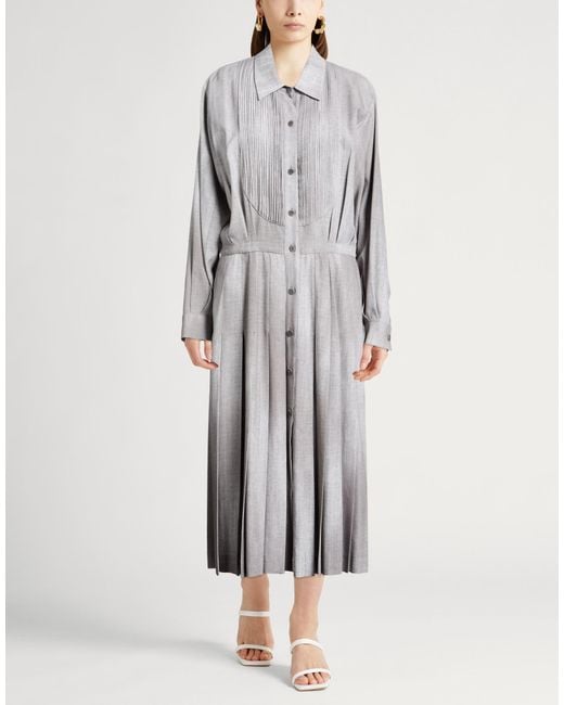 Ermanno Scervino Gray Midi Dress Viscose