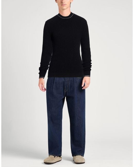 Alpha Studio Black Sweater Merino Wool for men