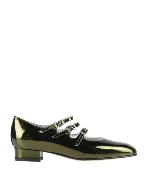 CAREL PARIS Black Military Ballet Flats Leather