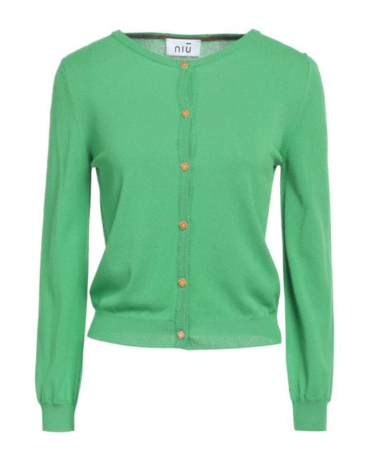 Niu Green Cardigan Viscose, Polyester