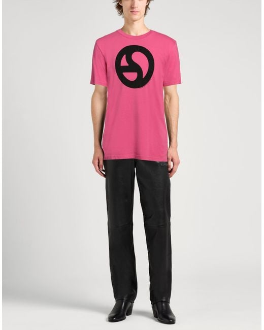 Acne Pink Fuchsia T-Shirt Cotton, Lyocell for men