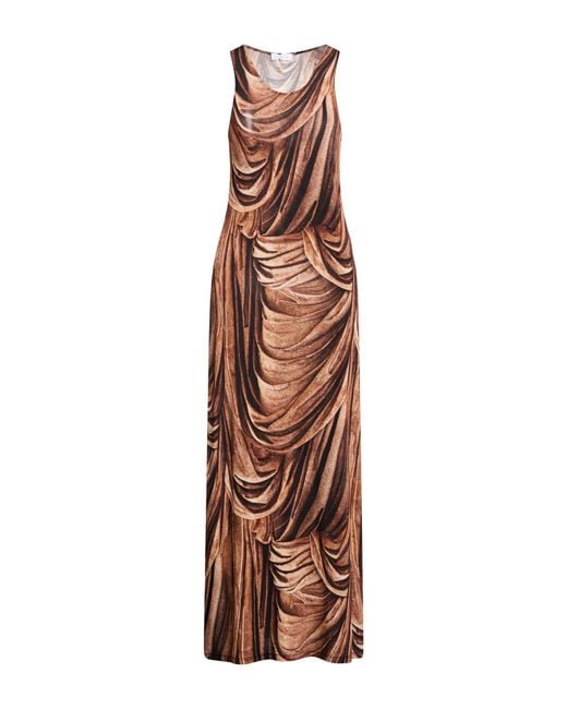 Rabanne Brown Maxi Dress Viscose, Elastane
