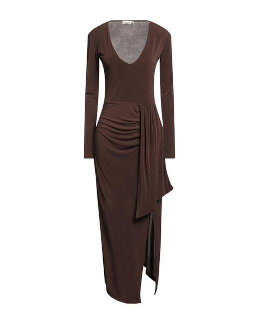 Haveone Brown Midi Dresses