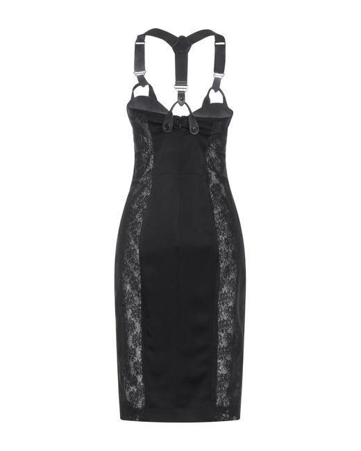 Moschino Black Midi Dress Polyamide, Elastane, Acetate, Viscose