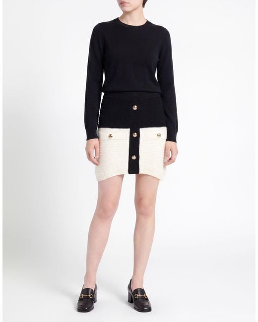 Gaelle Paris Black Mini Skirt Acrylic, Wool, Polyamide, Polyester, Viscose