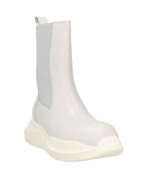 Rick Owens White Ankle Boots