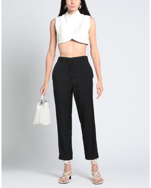 SOLOTRE Black Pants Polyester, Elastane, Acetate, Viscose