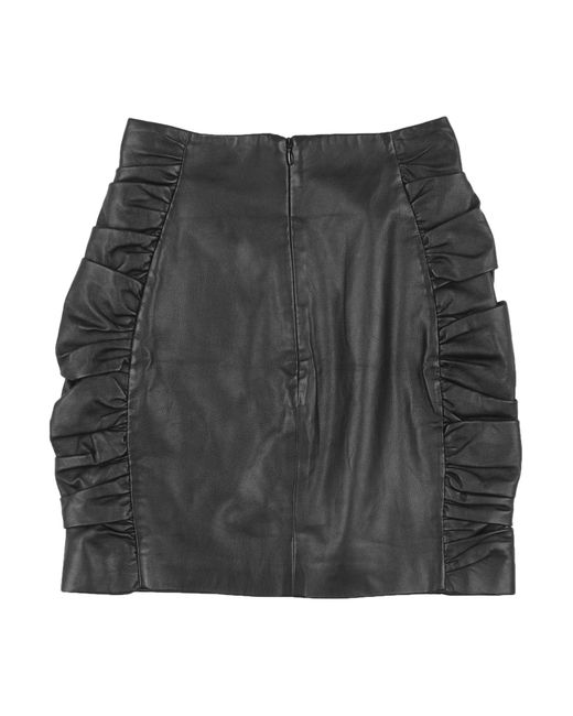 Zeynep Arcay Gray Mini Skirt Lambskin