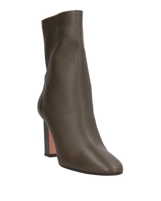 Aquazzura Brown Military Ankle Boots Leather