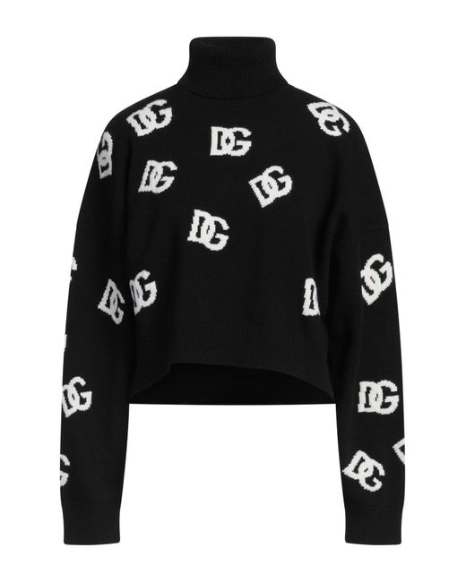 Dolce & Gabbana Black Turtleneck Virgin Wool