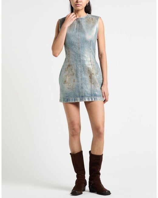 Acne Blue Mini Dress Cotton