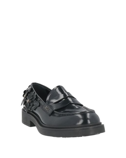 Agl Attilio Giusti Leombruni Gray Loafers Textile Fibers