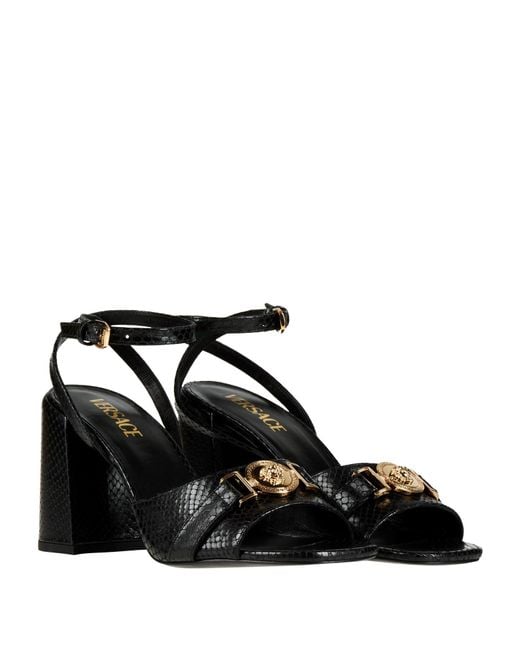 Versace Black Sandals Calfskin