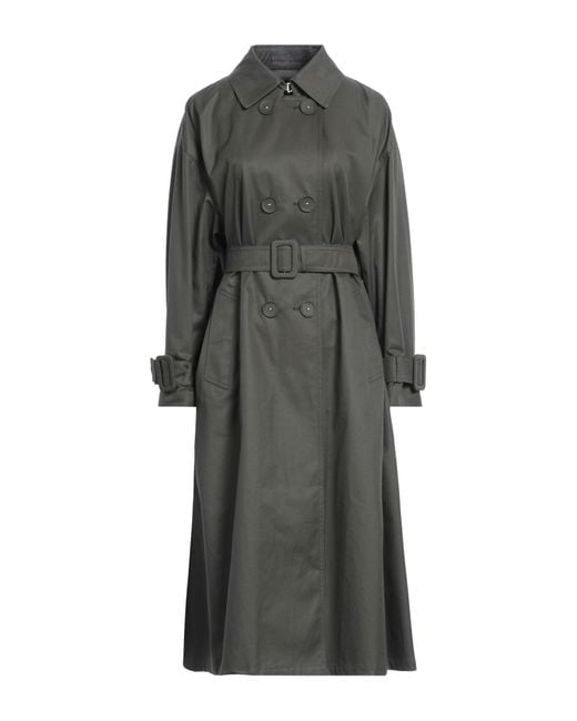 Herno Gray Overcoat & Trench Coat Cotton, Polyester