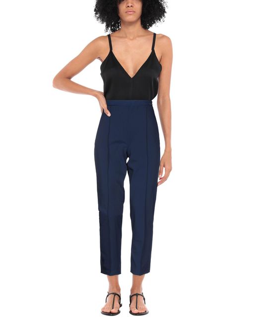 Elisabetta Franchi Blue Pants Polyester, Elastane