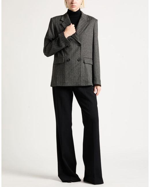 Max Mara Black Charcoal Blazer Viscose, Polyester, Elastane