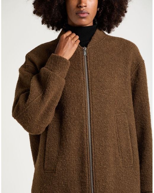 Jucca Brown Camel Coat Virgin Wool, Polyamide