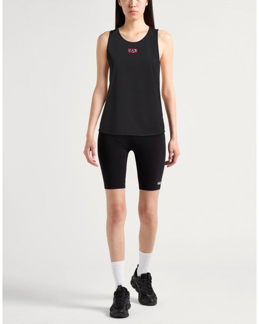 EA7 Black Tank Top Polyester, Elastane