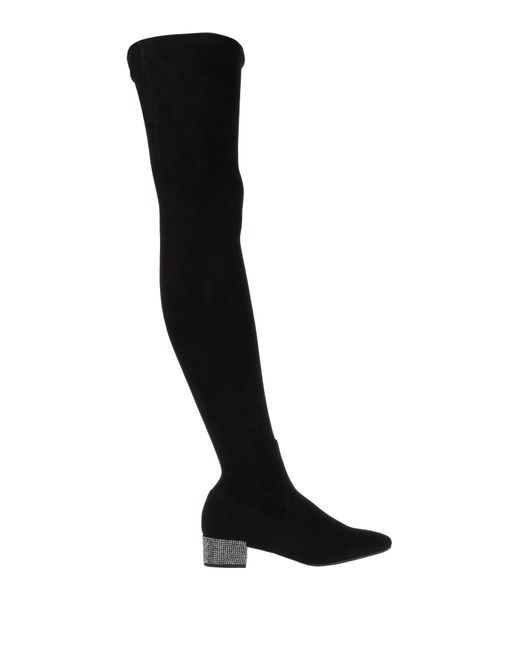 Rene Caovilla Black Boot Leather