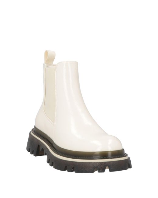 CafeNoir White Ankle Boots