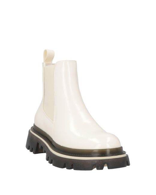 CafeNoir White Ankle Boots