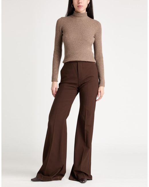 Max Mara Brown Turtleneck Wool, Cashmere, Polyamide, Elastane
