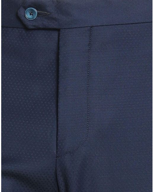 Paoloni Blue Pants Virgin Wool for men