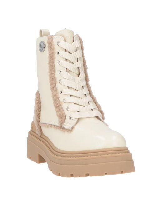 Pinko Natural Ivory Ankle Boots Leather