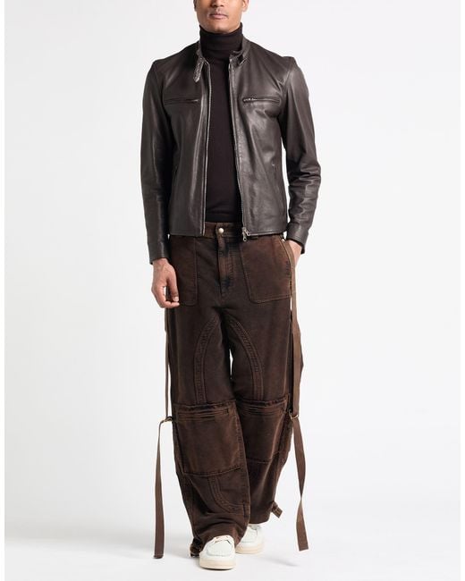 Stewart Black Jacket Leather for men